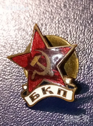 Рядка значка на винт с емайл 1970 година