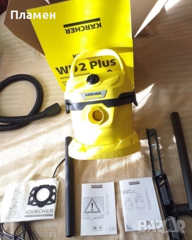Мултифункционална прахосмукачка Karcher WD 2 Plus за сухо и мокро почистване, снимка 4 - Прахосмукачки - 37774306