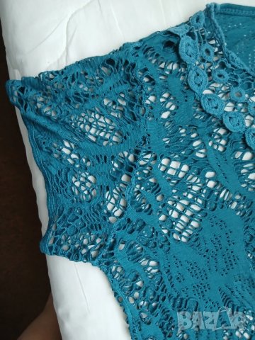 Лятна ажурена блуза, масленозелена, снимка 4 - Други - 51073616