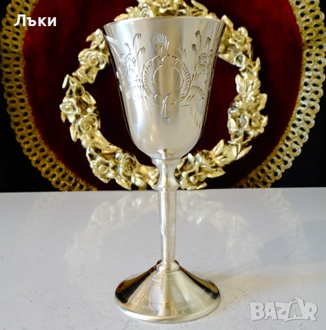 Бронзови чаши за ракия с разкошен бароков релеф. , снимка 8 - Антикварни и старинни предмети - 52228233