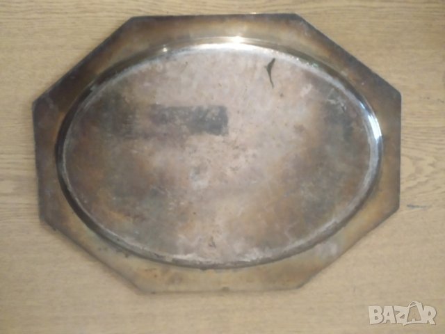 посребрена месингова табла,поднос арт нуво, снимка 4 - Други ценни предмети - 39105699