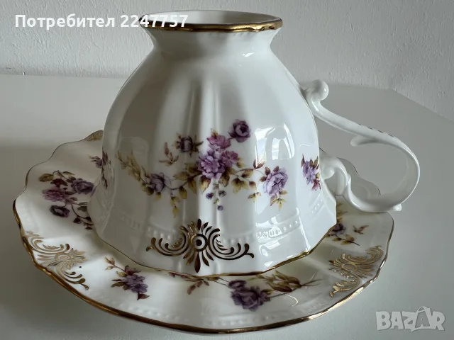 Елегантен порцеланов двоен сет за чай "SD Luxury" Bone China, снимка 2 - Антикварни и старинни предмети - 56097286