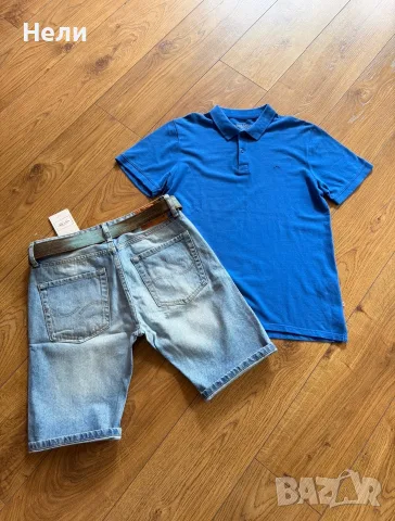 Jack & Jones Мъжки нови къси дънки и тениска, снимка 2 - Къси панталони - 55709566