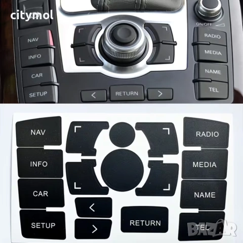 Стикери (лепенки) за възстановяване на бутони за Audi A6 C6 / Q7