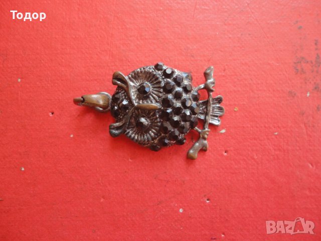 Невероятен медальон висулка бухал с камъни , снимка 2 - Колиета, медальони, синджири - 41633838