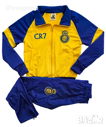 Детски футболен анцуг Ал Насър Роналдо екип с дълъг ръкав Al Nassr комплект Ronaldo шапка гети, снимка 2 - Детски анцузи и суичери - 39738311