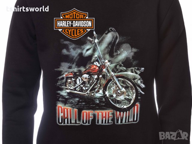Нов детски суичър с дигитален печат Harley Davidson, Call of the wild, Wolf, мотори, снимка 3 - Детски анцузи и суичери - 34549775