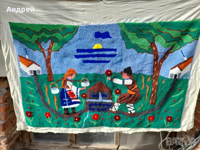 Старинен фъкан ковьор,покривка за стена #283, снимка 7 - Антикварни и старинни предмети - 49862460