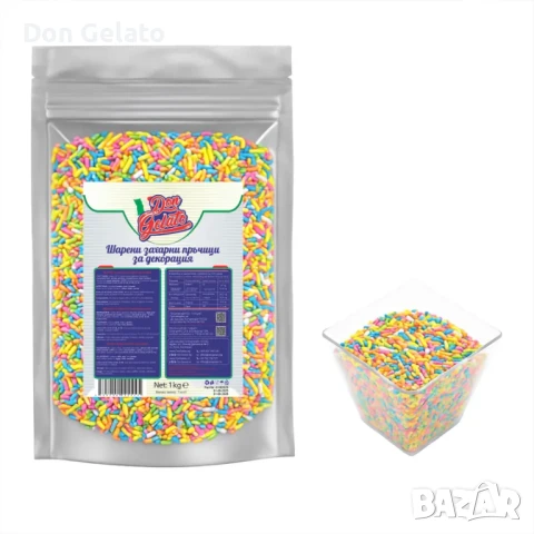 Шарени захарни пръчици за декорация – 1 кг Don Gelato