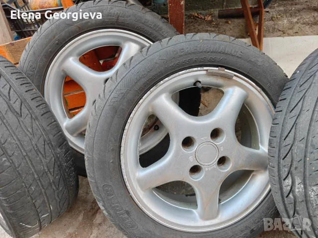 4 Гуми с джанти. Били са на KIA. RIOHIGH PERFORMANCE и размерът 195/55 R15 85V. Това са летни гуми, снимка 4 - Гуми и джанти - 56069314