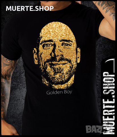 Черна тениска с щампа GOLDEN BOY JOHNNY SINS