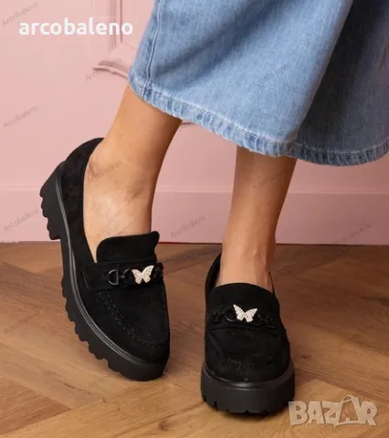 Дамски мокасини с циркон пеперуда Mokka, снимка 4 - Дамски ежедневни обувки - 49690598