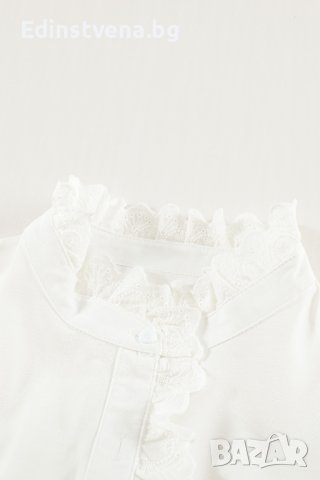 Дамска риза с дълъг ръкав в бяло, снимка 5 - Ризи - 40544212