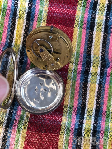 Сребърен джобен часовник, снимка 2 - Джобни - 52533636
