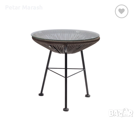 Луксозен Градиснки Комплект Acapulco – Два Кафяви Стола и Кръгла Маса от Ратан и Метал, снимка 7 - Градински мебели, декорация  - 52222747