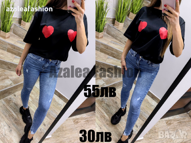 Дамска тениска със сърца, снимка 1