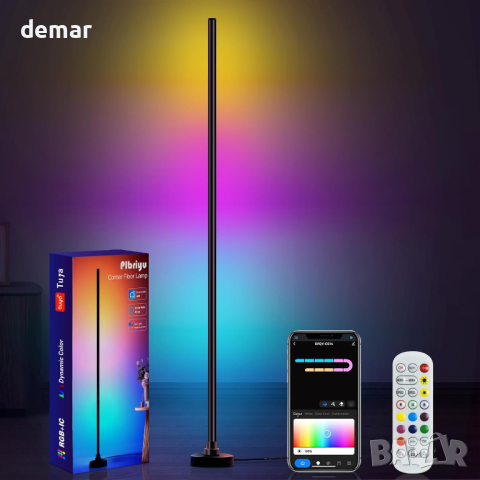 Лампа с промяна на цвета Plbriyu,55" RGB LED интелигентна подова лампа, снимка 1