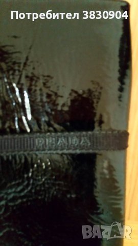 Ботуши Prada, размер 38.5, черни, 100% естествена кожа лак, снимка 6 - Дамски ботуши - 42195260