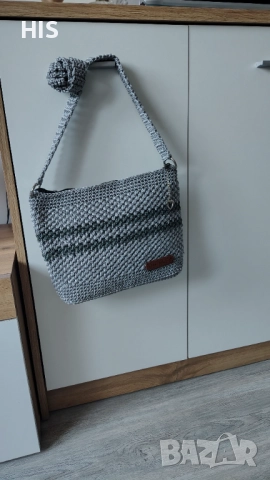 Дамска плетена чанта с дълга дръжка, ръчно изработена, снимка 12 - Чанти - 42698885