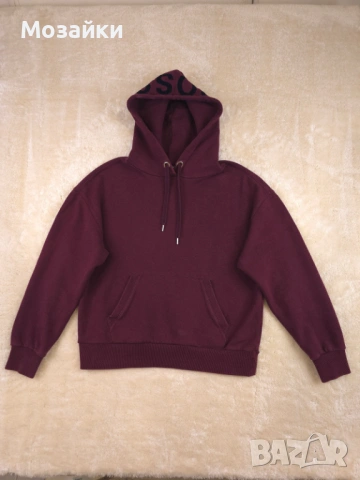 Boss Econny Hoodie бордо като ново, велурено лого, размер S, снимка 2 - Суичъри - 53596114