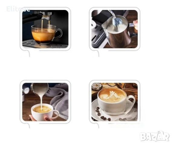 Кафемашина – Еспресо и капучино с млечна пяна, неръждаема стомана, снимка 3 - Кафемашини - 52842500