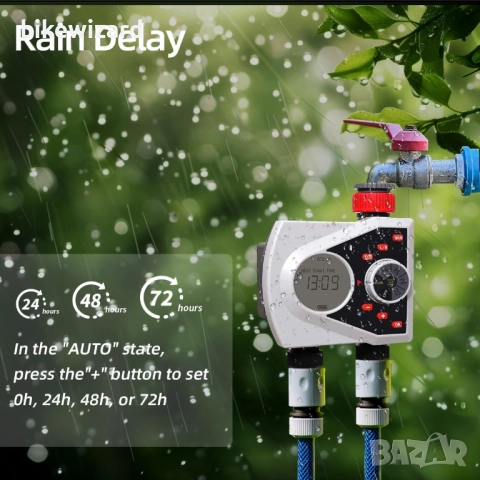 Aqualin таймер за кран с два изхода, контролер за напоителна система, компютър за поливане НОВ, снимка 3 - Напояване - 52152734