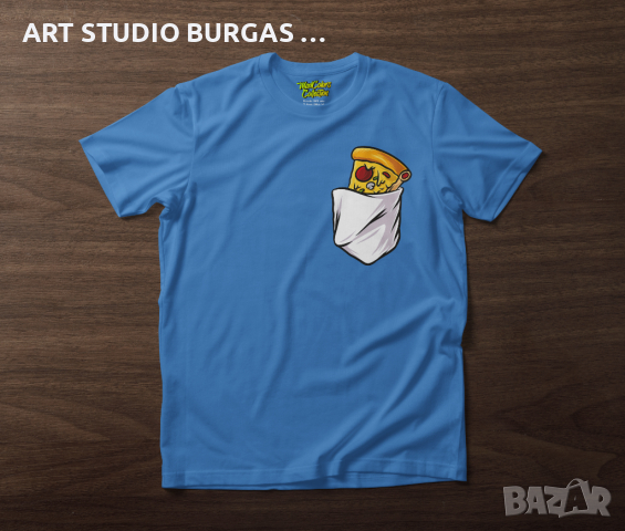Тениска унисекс pizza pocket "MADCOLORS COLLECTION", снимка 3 - Тениски - 36389243