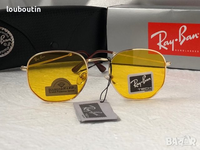 Ray-Ban Hexagonal RB3548 дамски мъжки слънчеви очила унисекс  жълти прозрачни , снимка 6 - Слънчеви и диоптрични очила - 41730834