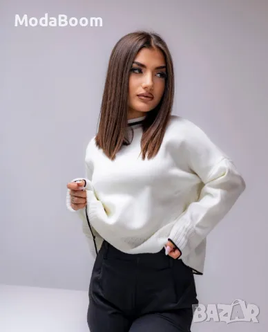 Бял дамски пуловер , снимка 4 - Блузи с дълъг ръкав и пуловери - 48067097