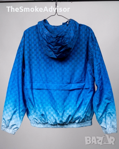 Яке Gucci Printed Technical Poplin Zip Jacket – Gradient Blue, снимка 2 - Якета - 52189956