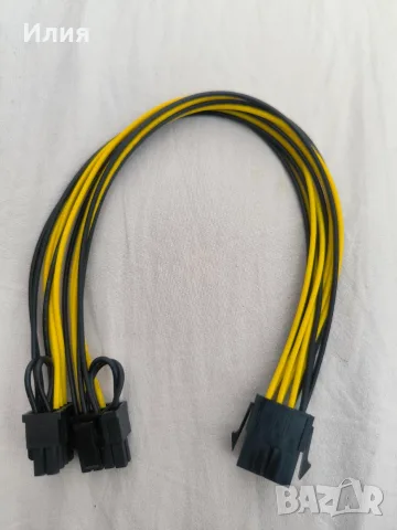 PCI-E extender, Riser Card - екстендери, захранващ кабел PCIe 8pin  към 2х(6+2) pin, снимка 4 - Кабели и адаптери - 55982084