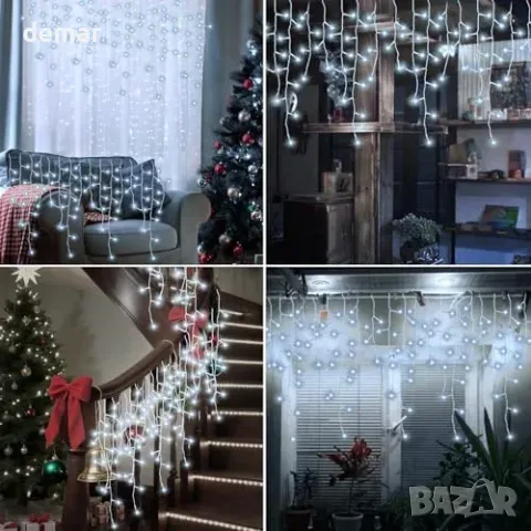 Външни коледни светлини Icicle IP65 с 400 LED, топло бяло, снимка 6 - Външни лампи - 55776148