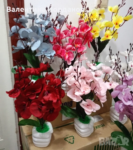 декорация с изкуствени орхидеи , снимка 3 - Декорация за дома - 52905726