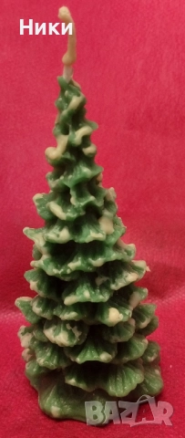 Восъчна свещ "Снежна Коледна елха"