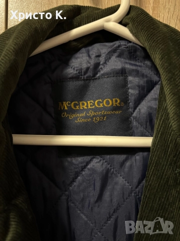 Vintage яке McGregor от зелено рипсено кадифе, снимка 2 - Якета - 52502259
