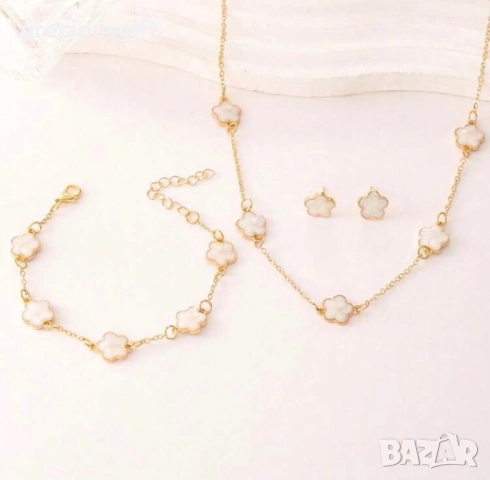 Комплект бижута от 3 части - колие, гривна и обеци, снимка 4 - Бижутерийни комплекти - 52338694