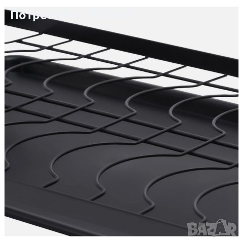 Сушилник на три нива,Черен, С поставка за прибори, 52.5х24.3х50.5см. , снимка 4 - Други - 44184813