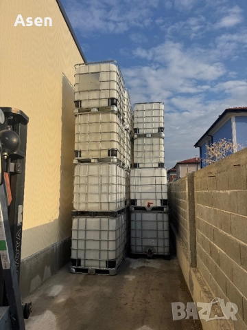 Съд за вода 1000 литра | IBC контейнери и бидони за течности на изгодни цени, снимка 2 - Напояване - 52294963