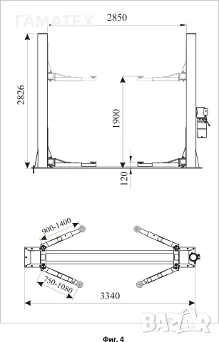 4 тона Подемник Solid Negel 4000F + анкери, 3+2 степенни рамена, снимка 6 - Подемници - 45131718