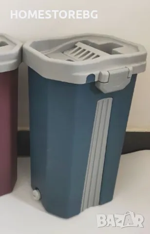 🧼 Комплект за почистване с плосък моп и кофа със система за изстискване 🧼, снимка 2 - Мопове, кофи, четки и метли - 49370621