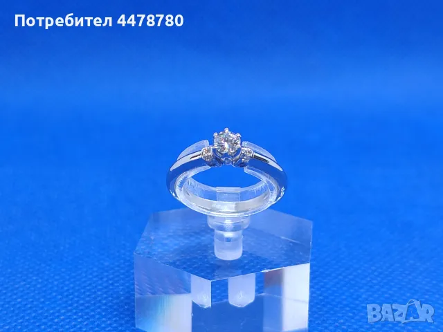 Годежен пръстен с Диамант VVS1 0.23ct, снимка 5 - Пръстени - 50400252
