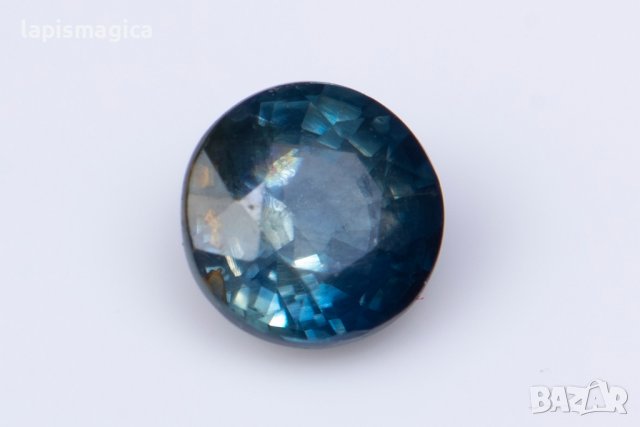 Синьо-зелен сапфир 0.42ct 3.7mm кръгла шлифовка нагряван №8, снимка 1 - Други - 41335153