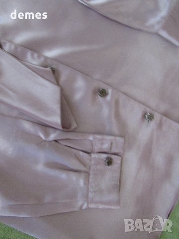  Дамска блуза сатен цвят пепел от рози, размер XL, снимка 4 - Блузи с дълъг ръкав и пуловери - 34095522