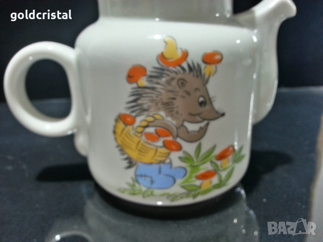 Стар български порцелан детски мотиви супник и чайниче , снимка 6 - Антикварни и старинни предмети - 52923460