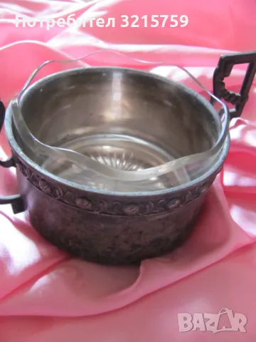 Арт деко посребрена купа,бонбониера , маркирана, снимка 9 - Антикварни и старинни предмети - 49433982