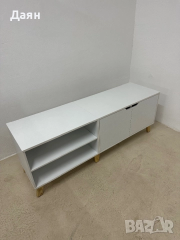 ТВ скрин VASAGLE, дължина 140 см с 2 врати, регулируем рафт, за телевизори до 65 инча, снимка 6 - Скринове - 52581414