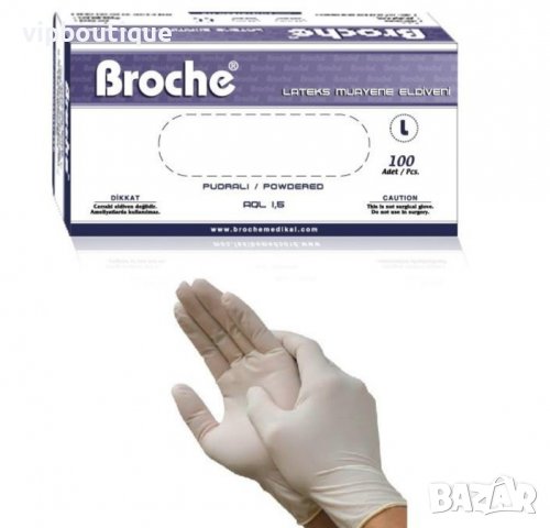 Еднократни латексови ръкавици с пудра латекс, снимка 3 - Медицински консумативи - 31498699