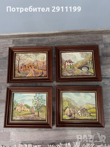Картина с маслени бои, комплект от четири