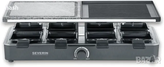Раклет грил Severin - 1400W- С горещ каменна плоча и грил плоча за печене - За запичане и печене на , снимка 1