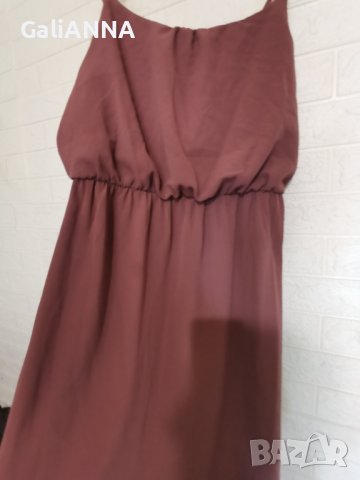 ДЪЛГА СТРАХОТНА РОКЛЯ В ЦВЯТ КАПУЧИНО, РАЗМЕР XL, снимка 3 - Рокли - 41983985